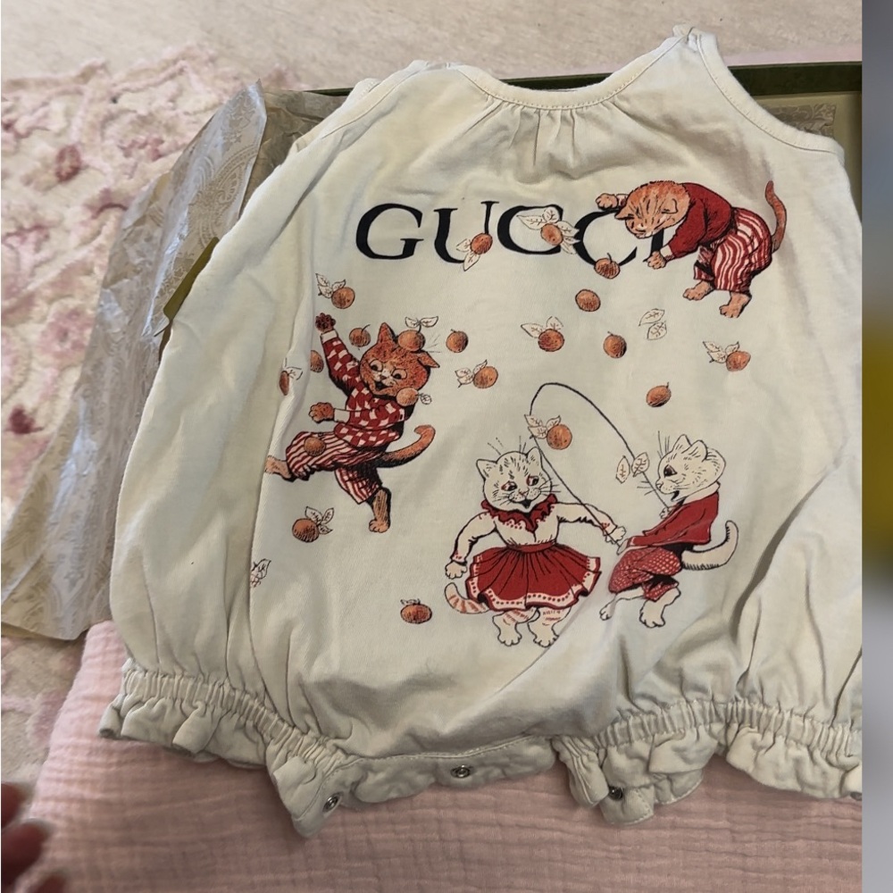 3-6 months Gucci romper with original box